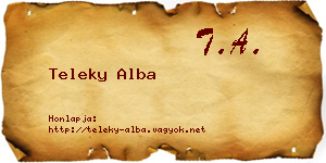 Teleky Alba névjegykártya